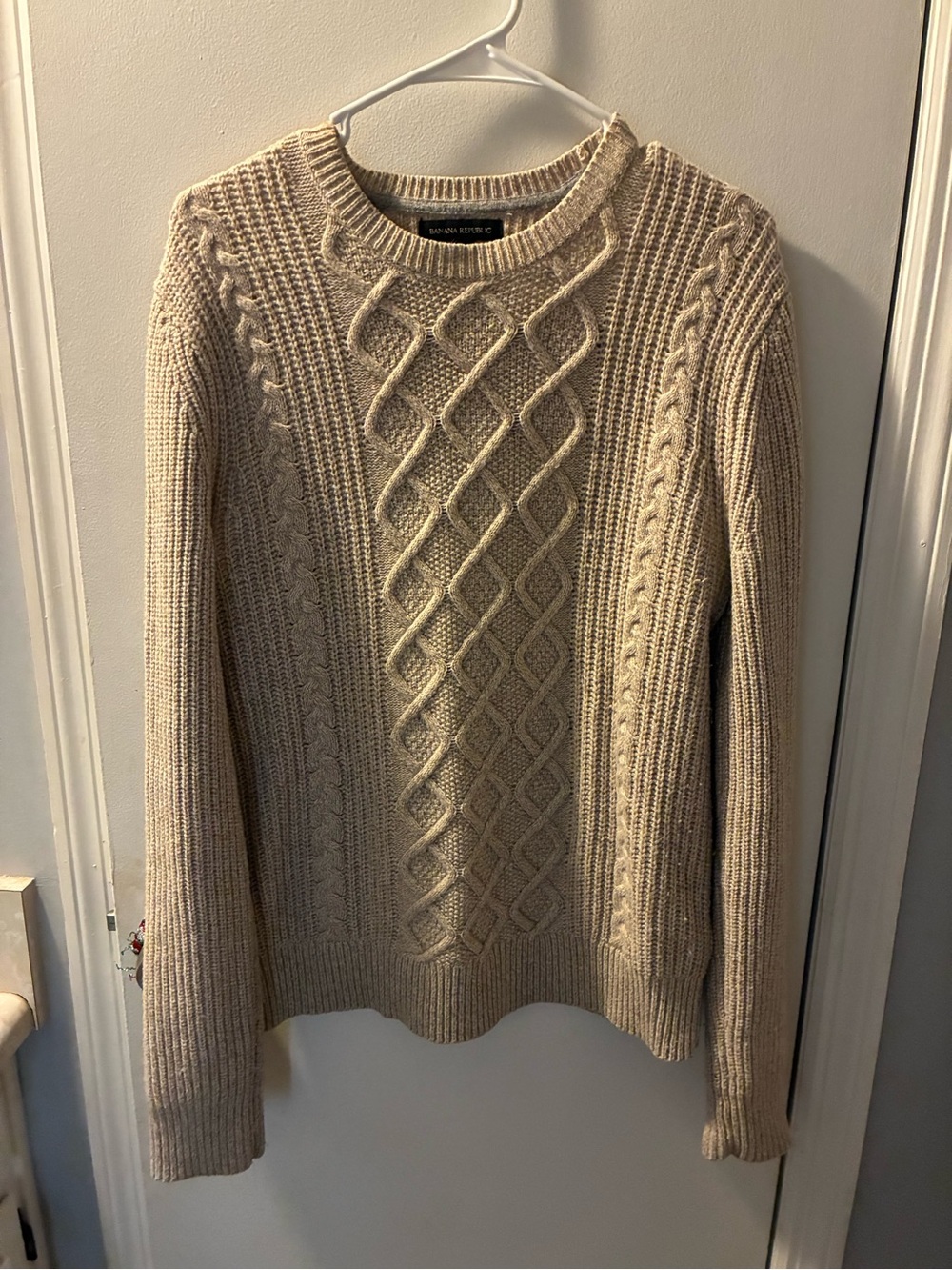 Banana Republic Women’s Cream Cable Knit Sweater.